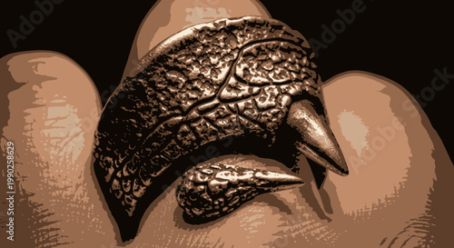 Close-up of Reptile Scales and Claws, Textured Skin Detail