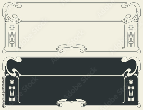 Elegant vintage Art Nouveau frames.