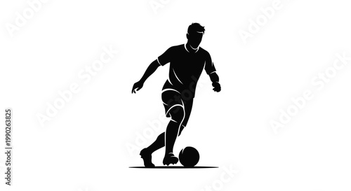 Man Playing Soccer with Ball.
