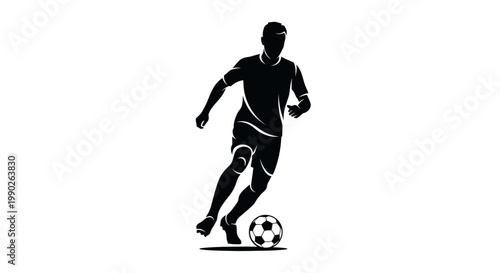 Man Playing Soccer with Ball.
