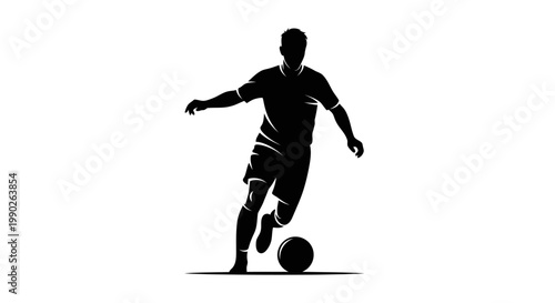 Man Playing Soccer with Ball.