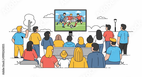 People watching a sports game television.