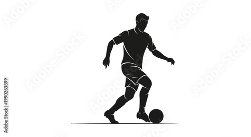 Man Playing Football with Ball.