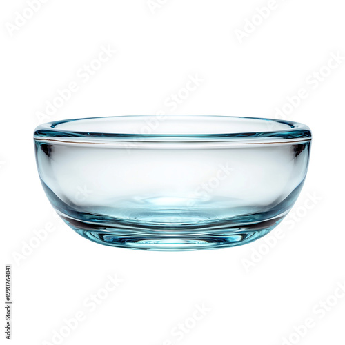 Transparent glass bowl empty container kitchen object isolated on transparent background