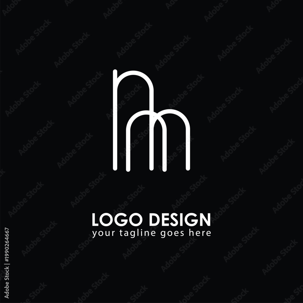 Obraz premium NM NM Logo Design, Creative Minimal Letter NM NM Monogram