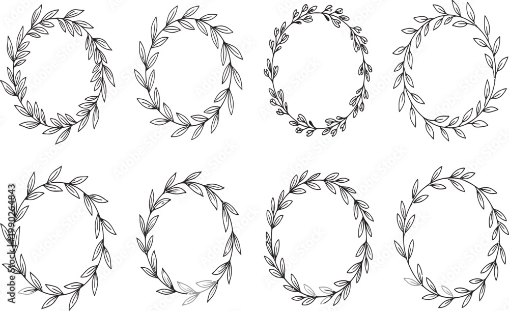 Obraz premium laurel wreaths set