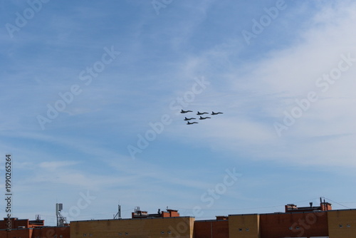 airplane in the sky with clouds