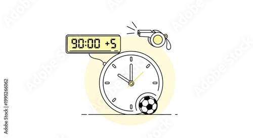 Soccer Stopwatch Time Football Countdown.