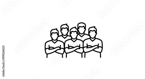 Group of men standing together confidently.