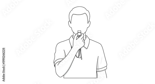Man thinking deeply with hand on chin.