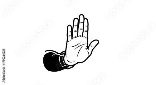 Hand with palm facing outward gesture.