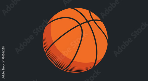 Orange basketball ball on dark court showcasing motion, energy, and athleticism in a dynamic sports scene.