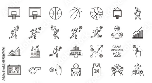 Collection of sport and travel icons for UI design, infographics, and creative projects.