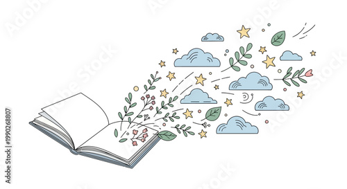 Book with Imagination and Fantasy Elements.