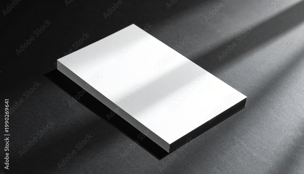 Fototapeta premium A sleek rectangular object sits on a dark surface with light shining on it.