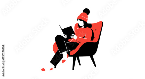 Woman sitting on chair with laptop.