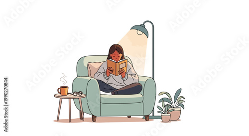Woman sitting on a couch.
