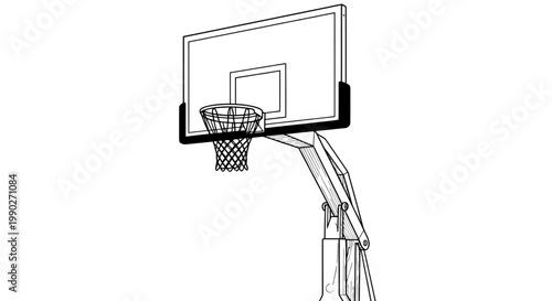 Outdoor basketball hoop with backboard and net mounted on a tall pole for sports play.