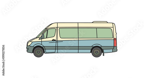 Side view of a van vehicle.