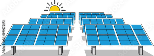 Solar panels installed outdoors under sunlight generate renewable energy efficiently daily