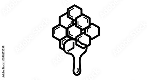 Honeycomb with honey dripping down.