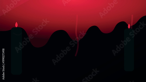 Silhouetted candles with a dark and moody atmosphere Vector