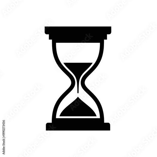 Black hourglass icon on a for time concepts