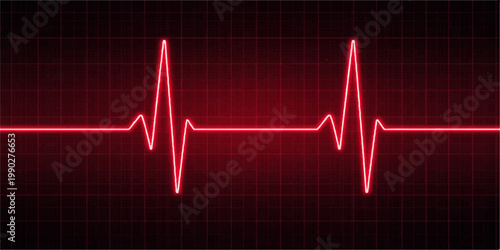 Blue Heartbeat Cardiogram Line on Medical Monitor Illustration