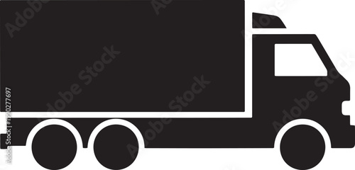 Truck, cargo truck, delivery truck, transportation icon, vehicle silhouette