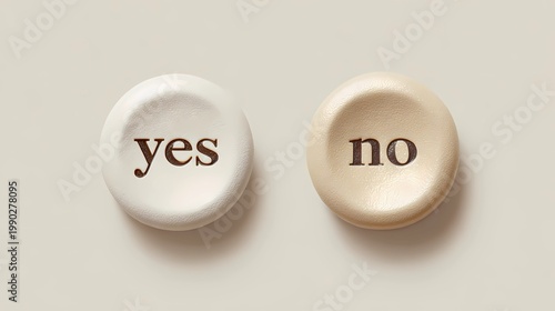 Digital interface element featuring yes and no buttons, representing approval and denial in a modern UX context