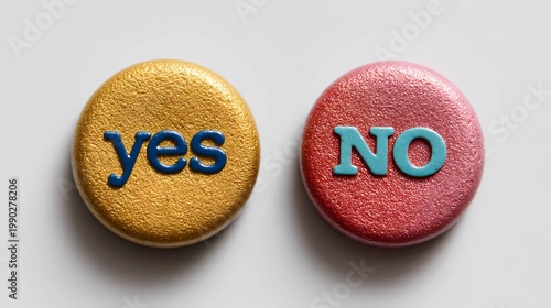 Digital interface element featuring yes and no buttons, representing approval and denial in a modern UX context