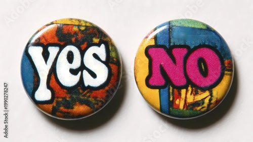 Digital interface element featuring yes and no buttons, representing approval and denial in a modern UX context