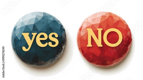 Digital interface element featuring yes and no buttons, representing approval and denial in a modern UX context