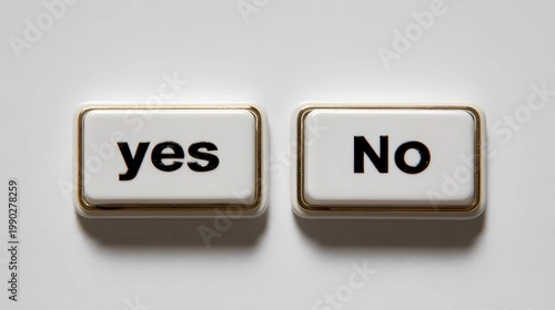 Digital interface element featuring yes and no buttons, representing approval and denial in a modern UX context