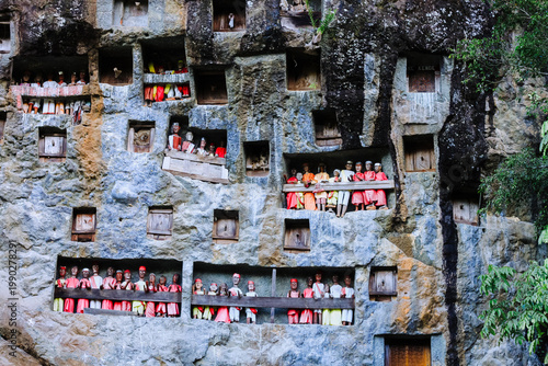 Lemo Rock Grave: Ancient Cliffside Burial Site and Tau-Tau Effigies of Tana Toraja