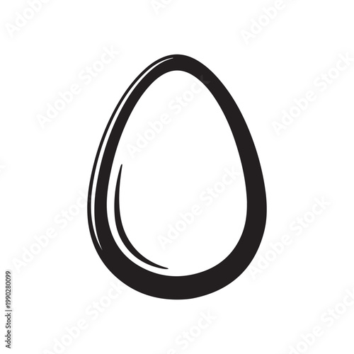 Chocolate egg outline vector flat illustration design