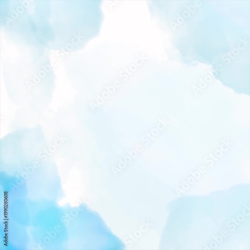 Soft Light Blue Watercolor Frame with White Empty Space
