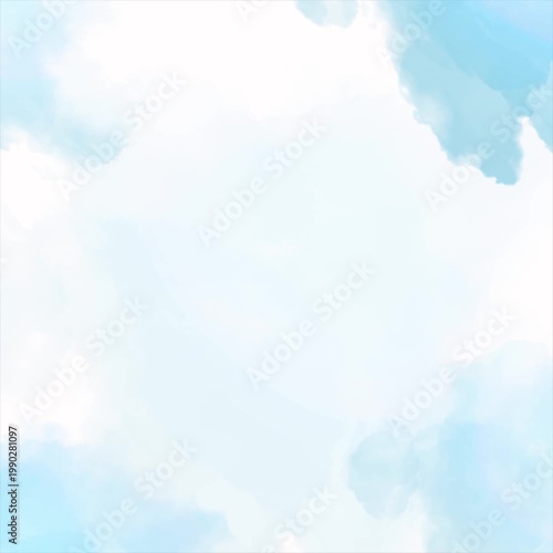 Soft Light Blue Watercolor Frame with White Empty Space
