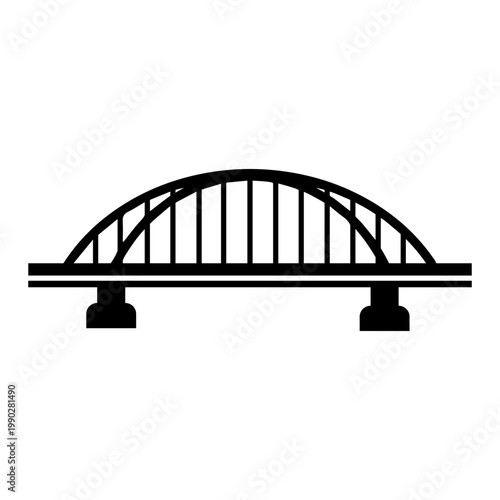 Classic Arch Bridge Silhouette Icon Design.