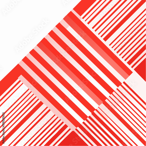 Abstract red and white checkered pattern with diagonal lines. Traditional gingham or picnic tablecloth texture