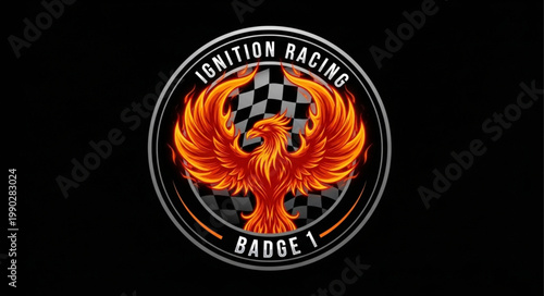 Ignition Racing Phoenix Badge Logo Design.