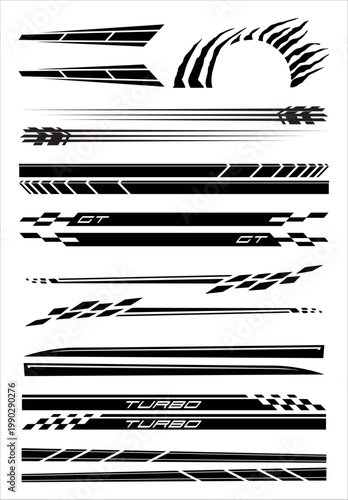 Isolated vector graphics for car body wrap and decals