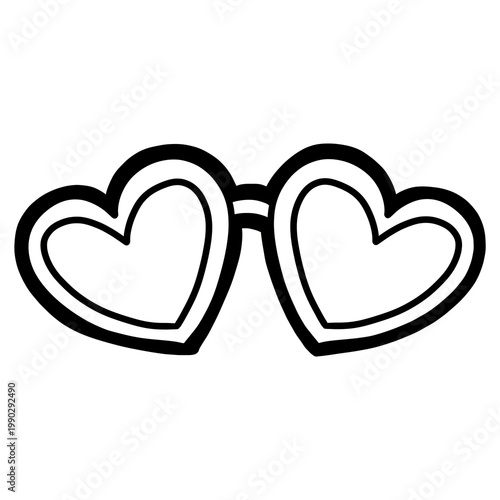 Cute outline heart glasses 