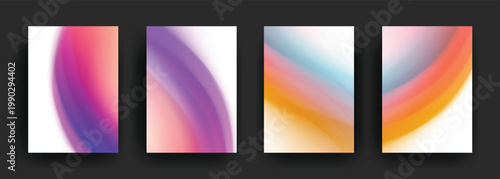 Abstract gradient backgrounds a set of four vertical color transitions