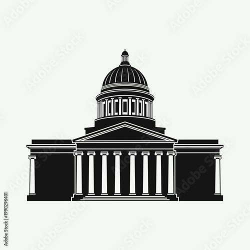Capitol Building Icon Government Architecture Landmark Vector Illustration