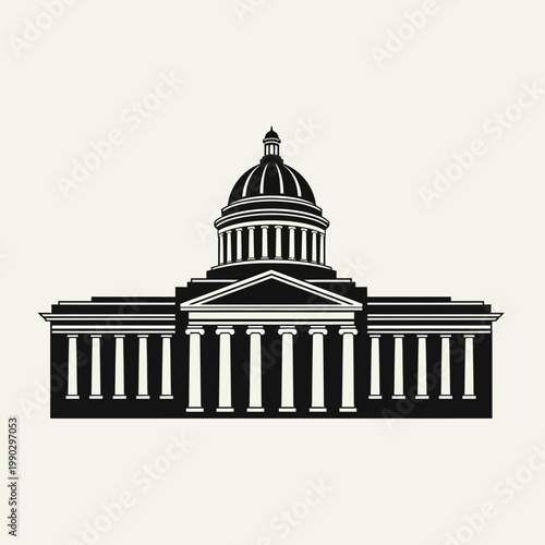 Capitol Building Icon Government Architecture Landmark Vector Illustration