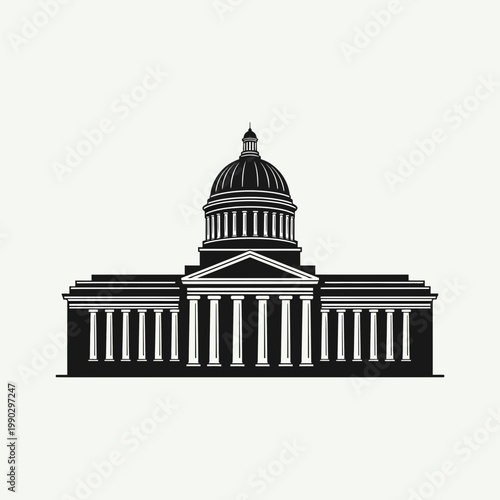 Capitol Building Icon Government Architecture Landmark Vector Illustration