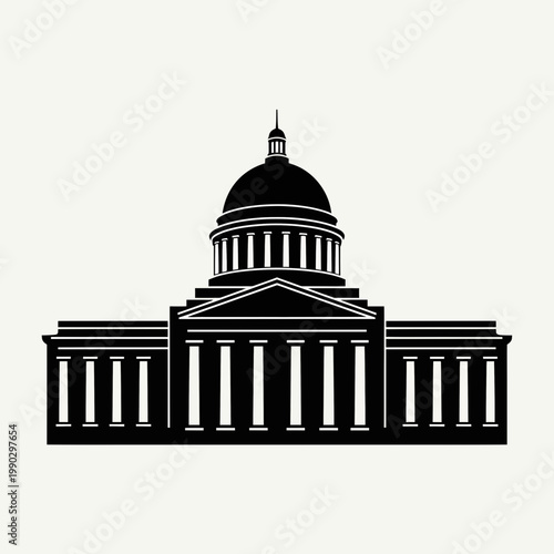 Capitol Building Icon Government Architecture Landmark Vector Illustration