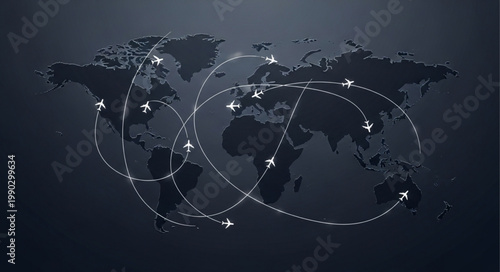 Global Air Travel Network - A Visual Representation of Flight Routes.