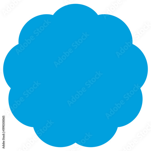 Abstract flower-shaped design with a blue cloud icon centered on a flat terracotta red background for minimalist graphic design projects